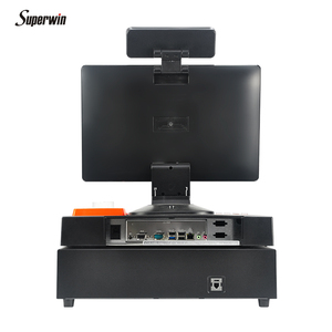 Pos PC màn hình cảm ứng máy in <span class=keywords><strong>MSR</strong></span> đầu đọc thẻ tín dụng máy quét mã vạch thu ngân hộp hệ thống POS tất cả trong một với 58 Mét/80 mét kinh doanh USB - Product Image 5