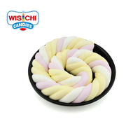 Gratis monsters groothandel op maat gemaakte bulk China zoete twist marshmallow halal fruit smaak snoep marshmallow snoepjes en zoetigheden