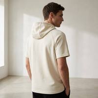 Sweat-shirts à manches courtes personnalisés pour hommes, mélange viscose, polyester, élasthanne, vêtements d'été légers, t-shirt à capuche décontracté pour hommes POD