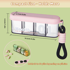 Pastillero Portátil de Plástico con Compartimentos Divididos para Siete Días, para Tres Comidas al Día, Diseño Sellado y Moderno - Product Image 3