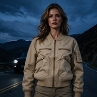 Blouson aviateur fin pour homme, style décontracté, effet délavé, avec fermeture éclair, logo personnalisé, OEM, style baseball, pour le travail en extérieur