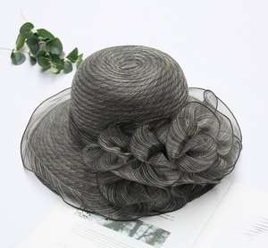 New Elegant <b>Wedding</b> Organza White Flower Fashion Women Ladies Church <b>Hats</b> Sinamay - Product Image 5