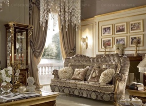 Baroque Royal <strong>Wood</strong> Carved Living Room Furniture Set Glass Display <strong>Cabinets</strong> and <strong>TV</strong> Stands - Product Image 6