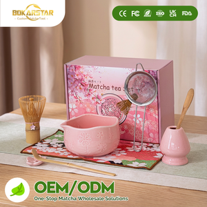 Juego de Té Chasen de 7 Piezas, 4 Juegos de Cuencos de Cerámica <span class=keywords><strong>para</strong></span> Matcha con Asa, Batidor de Metal <span class=keywords><strong>para</strong></span> Cuenco de Matcha - Product Image 1
