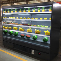 Réfrigérateur commercial à porte vitrée ouverte, vitrine réfrigérée verticale à paroi froide, refroidisseur de boissons