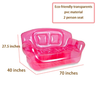 Canapé Gonflable Rose Personnalisé en PVC Transparent pour 2 Personnes, Fauteuil D'Angle Gonflable, Canapé Gonflable