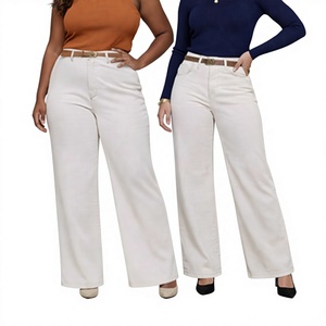 Jean large respirant patchwork pour femme, taille haute, coupe ample, longueur intégrale, en denim, décontracté, pour l'automne - Product Image 3