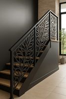 Système de balustrade en acier inoxydable à motif géométrique moderne et élégant avec clôture de sécurité pour escalier et balcon de villa