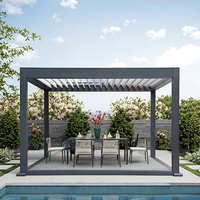 Pavillon en aluminium, toit de terrasse motorisé, abri extérieur à persiennes, gazebo en aluminium antirouille, pergola extérieure personnalisée