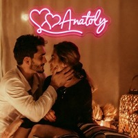 Letrero de Neón Personalizado Neonawall, Letrero LED con Nombre, Corazón, Texto y Logotipo Personalizados para Bodas, San Valentín, Decoración de Fiestas y Regalos