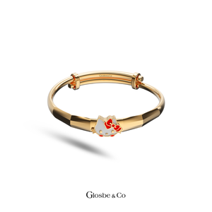 Bracelet pour enfants en argent pur du Vietnam, « Hello Kitty », argent mignon (plaqué or rose/jaune/platine) - Product Image 5