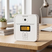 Détecteur de monoxyde de carbone (CO) pour usage domestique, norme européenne EN50291, en matériau ABS, à fixation murale, avec alarme sonore et lumineuse.