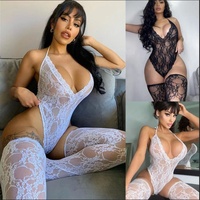 Ensemble de Lingerie Érotique Sexy en Dentelle pour Femme, Modèle 2 Pièces, avec Effet Amincissant et Découpes, en Maille Respirante – Vente Flash