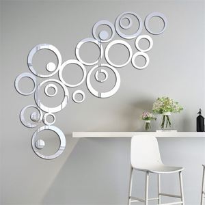 Juego de 24 Adhesivos Decorativos de Pared con Diseño de Círculos y Puntos, Espejo Acrílico, Mural Artístico para Decoración de Sala de Estar y Dormitorio - Product Image 3