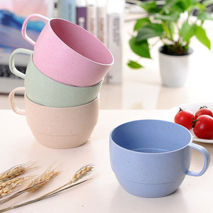 Wheat Straw Coffee Mug Stackable Eco-friendly Milk <b>Cup</b> BPA Free Pastel Color Unbreakable Plastic <b>Cup</b> for Home Office Kitchen - Product Image 2