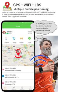 4G Android 8.1 SOS écran tactile vidéo appel Smartwatch avec GPS positionnement multi-mode surveillance de la santé pour les personnes âgées - Product Image 4