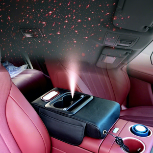 Xiantong CT-ARB003 Starry Top - Alfombrilla de Cuero Acolchada con Diamantes para Reposabrazos Central de Coche, con Carga Inalámbrica, Portavasos y Almacenamiento para Teléfono - Product Image 3