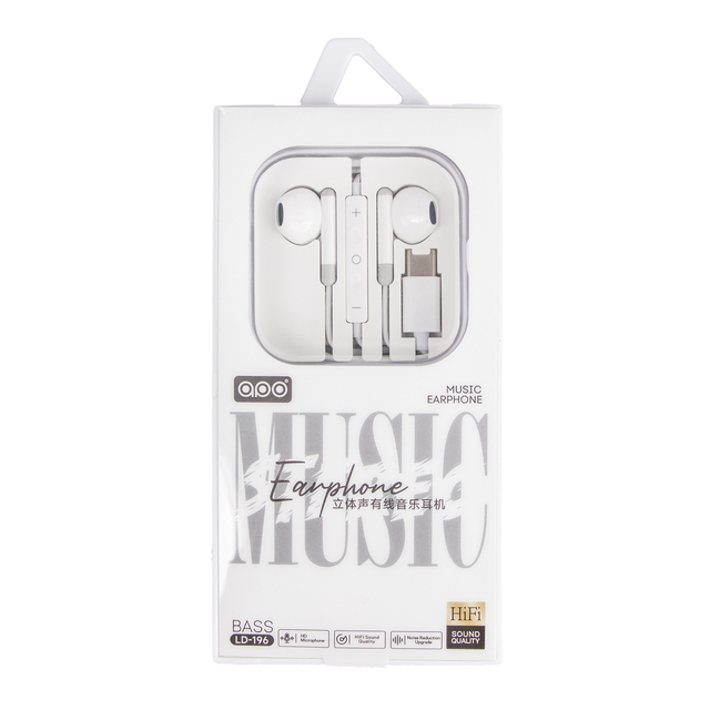 KIKI LD-196 Type-C Wired Earphones with Microphone IPX-2 Waterproof for iPhone 15/16 for OnePlus for