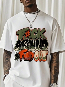 T-shirt Casual <span class=keywords><strong>da</strong></span> Uomo, Stampa Graffiti Arancione e Verde, Unisex, Traspirante, Stile Harajuku, Cotone 300g Dobby, per Tutte le Stagioni - Product Image 2