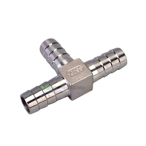 1/8 Inch- 6mm Ống Barb 304 Thép không gỉ loại <span class=keywords><strong>T</strong></span> Đầu nối bằng nhau 3 cách Bộ chuyển đổi lắp ống cho nước - Product Image 2