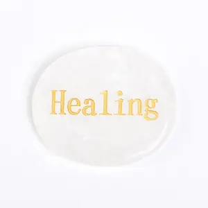 Natural Clear Crystal Finger Massage Stone Oval Stone Healing Mind Relaxation Worry Stone For Gift