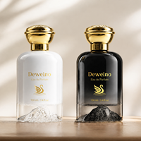 Flacon de parfum de haute qualité, flacon de parfum rond en verre, 50 ml, 100 ml, dégradé noir et blanc, flacon de parfum vide de 30 ml avec boîte