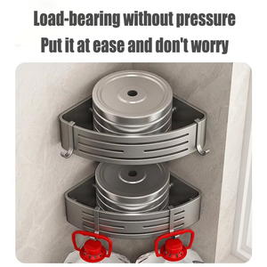 Storage Rack Dooso Factory Wholesale Aluminium Alloy Shower Caddy Wall Mounted <strong>Grey</strong> <strong>Corner</strong> Bathroom <strong>Shelves</strong> for Bathroom - Product Image 6