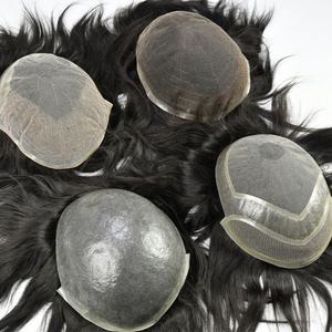 Perruque pour homme en dentelle française complète, base en soie, 100% cheveux humains, prothèse capillaire respirante - Product Image 6