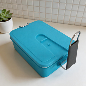 Stylish Portable <b>Plastic</b> <b>Lunch</b> <b>Box</b> Rectangle With Lid Blue Green Red Colors Student Use - Product Image 4