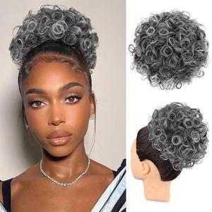 Extensions <span class=keywords><strong>de</strong></span> <span class=keywords><strong>queue</strong></span> <span class=keywords><strong>de</strong></span> <span class=keywords><strong>cheval</strong></span> synthétiques en fibre haute température, douces, <span class=keywords><strong>avec</strong></span> cordon <span class=keywords><strong>de</strong></span> serrage, effet afro bouclé, <span class=keywords><strong>postiche</strong></span> <span class=keywords><strong>élastique</strong></span> en filet noir pour femmes - Product Image 5