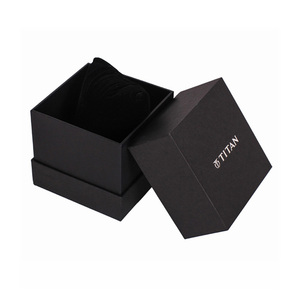 Bán buôn Quà Tặng màu đen hộp các tông tùy chỉnh Vàng logo nhà cung cấp Trung Quốc Áo sơ mi vành đai ví đồng hồ bao bì nghệ thuật giấy dập nổi miếng bọt biển - Product Image 6