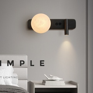 Huiju Lighting Marble <b>Wall</b> Lamp Copper Body Led Neutral <b>Light</b> <b>Bedside</b> Rotatable Ambient <b>Light</b> For Living Room - Product Image 1