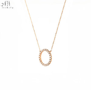 Fabricant populaire de bijoux fins en gros, exportateur de colliers brillants, diamants naturels véritables, collier avec pendentif en or rose massif 18 carats - Product Image 3
