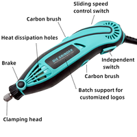 Kit de fraiseuse rotative à vitesse variable 40 en 1 - Outils électriques DIY, meuleuse multifonctionnelle 130W