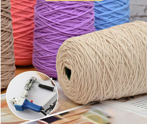 Hilo de Algodón Mezclado para DIY, 8 Colores, para Pistola de Tufting, Hecho a Mano, Ecológico, de Alta Tenacidad, con Patrón Crudo para Bordado y Tejido, Venta al por Mayor - Product Image 5