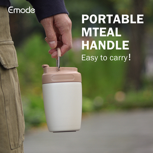 Taza de café de viaje de Venta caliente <span class=keywords><strong>con</strong></span> tapa de prensa a prueba de fugas 100% taza de café de acero inoxidable aislada reutilizable - Product Image 6