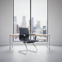 Chaise de bureau pivotante de direction avec cadre en acier, cuir synthétique, design ergonomique