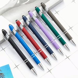 Regalos Empresariales con Logotipo Personalizado, Bolígrafo de Metal Promocional con Tapa Suave de Aluminio para Stylus y Bolígrafo de Punta Redonda Recubierta de Goma - Product Image 2