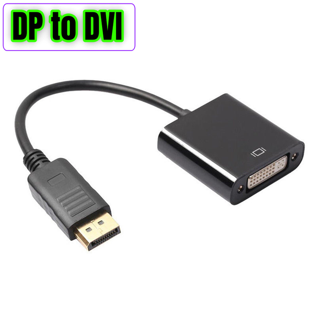 DP to DVI Adapter Display DP Port to DVI Converter Cable Male to Female 1080P for Monitor Projector Display