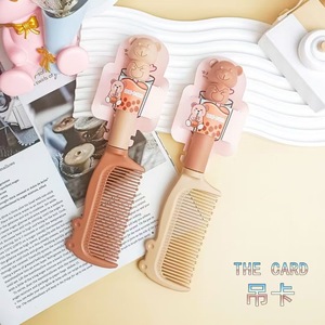 <b>Cute</b> Cartoon <b>Bear</b> Hair Comb Resin Anti Static Massage Comb For Students And Daily Use - Product Image 4