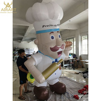 Mascotte gonflable personnalisée de chef cuisinier de 3 m de haut pour la publicité des magasins d'alimentation
