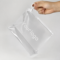 Mini sac transparent en PVC, sac de voyage décontracté, sac de maquillage de luxe, sac cosmétique personnalisé avec fermeture éclair