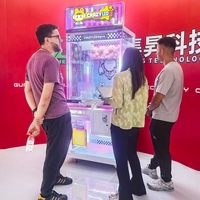 Nouvel Arrivage JiSun Crazy LED II Pro Machine de Jeu d'Arcade Attrape-Peluches avec Écran de Présentation des Prix en Verre à Vision Panoramique 110V/220V