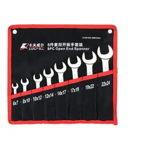 KAFUWELL WR3461 Professional 8 Pcs American type CR-V Double Open End Spanner Set Wheel Spanner Harbor Freight Wrench Set