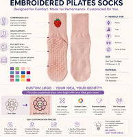 Chaussettes de yoga antidérapantes en PVC personnalisées, chaussettes de sport en coton multicolores pour femmes avec soutien de la voûte plantaire, vente en gros