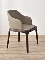 Chaise de restaurant moderne en cuir PU avec structure en bois massif, design contemporain pour mobilier de salle à manger, usage commercial – Prix DDP USA