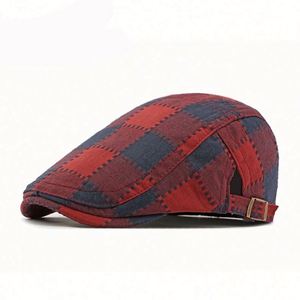 High Quality Men's Fashion Retro Gatsby Plaid Ivy <b>Cap</b> for Men <b>Flat</b> Ivy Herringbone Duckbill Newsboy Beret Ivy Hats - Product Image 6