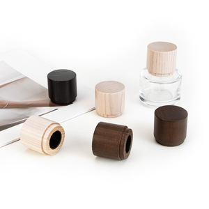 Walnut Wooden Bottle Caps for Essential Oil and <b>Perfume</b> Bottles Reusable Lids for Cosmetics - Product Image 2