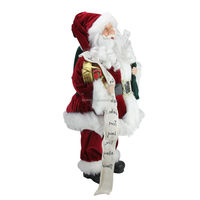 Père Noël Debout de Noël 30 à 110 cm avec Liste de Noms, Décoration Ornementale, Figurine de Collection Traditionnelle pour les Fêtes – Série Noël