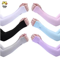 TGYW Nuevos Guantes Largos con Protección UV, Cubremanos, Mangas de Seda Helada, Protector Solar para Mujer, Deportes al Aire Libre, Mangas de Medio Dedo